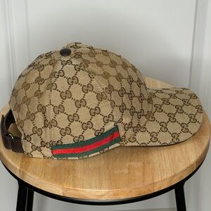 Gucci Brown Monogram Baseball Hat